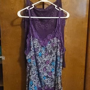 2 purple cami with lace details